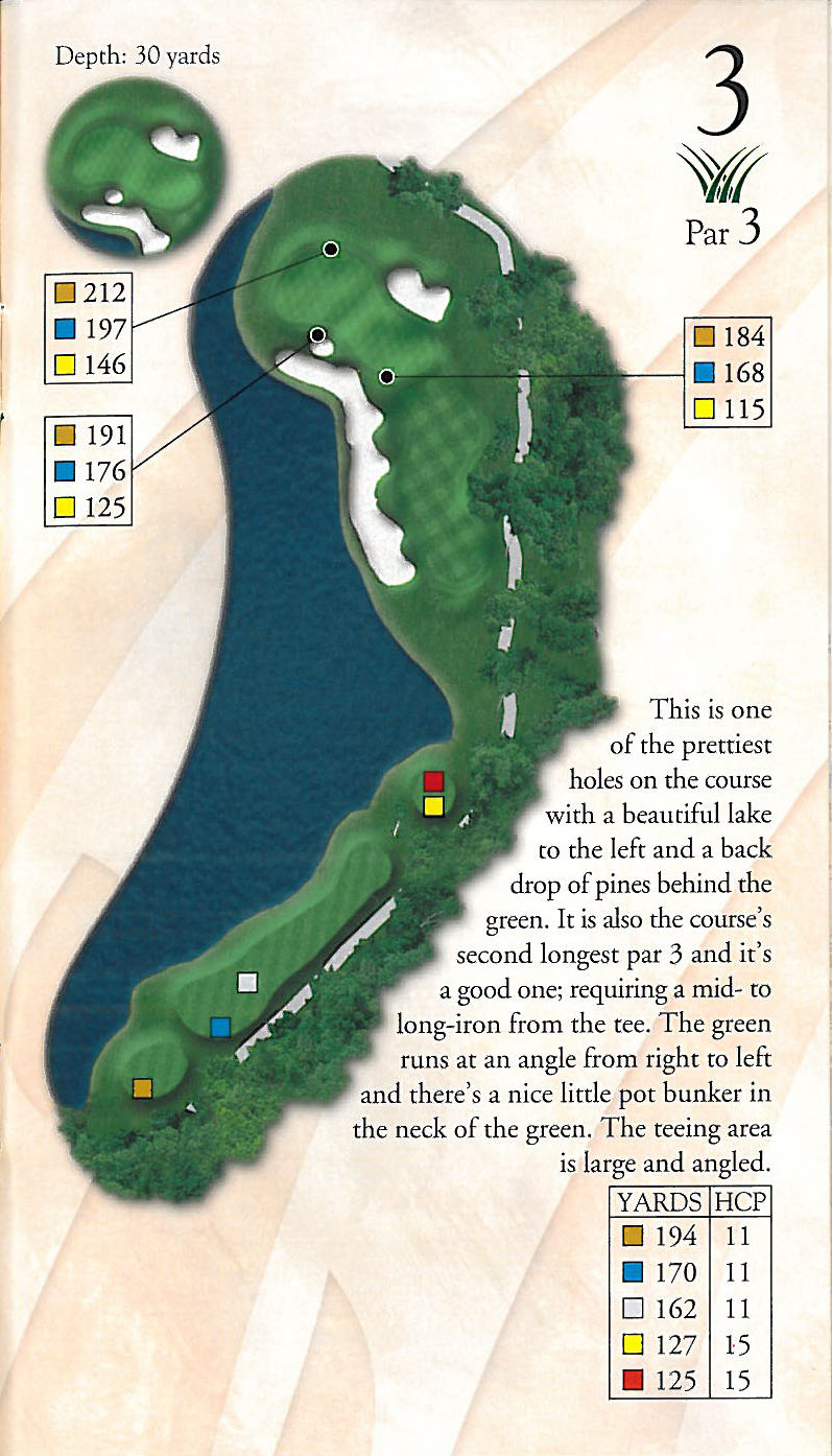 Hole 3 Yardage Book - Pawleys Plantation