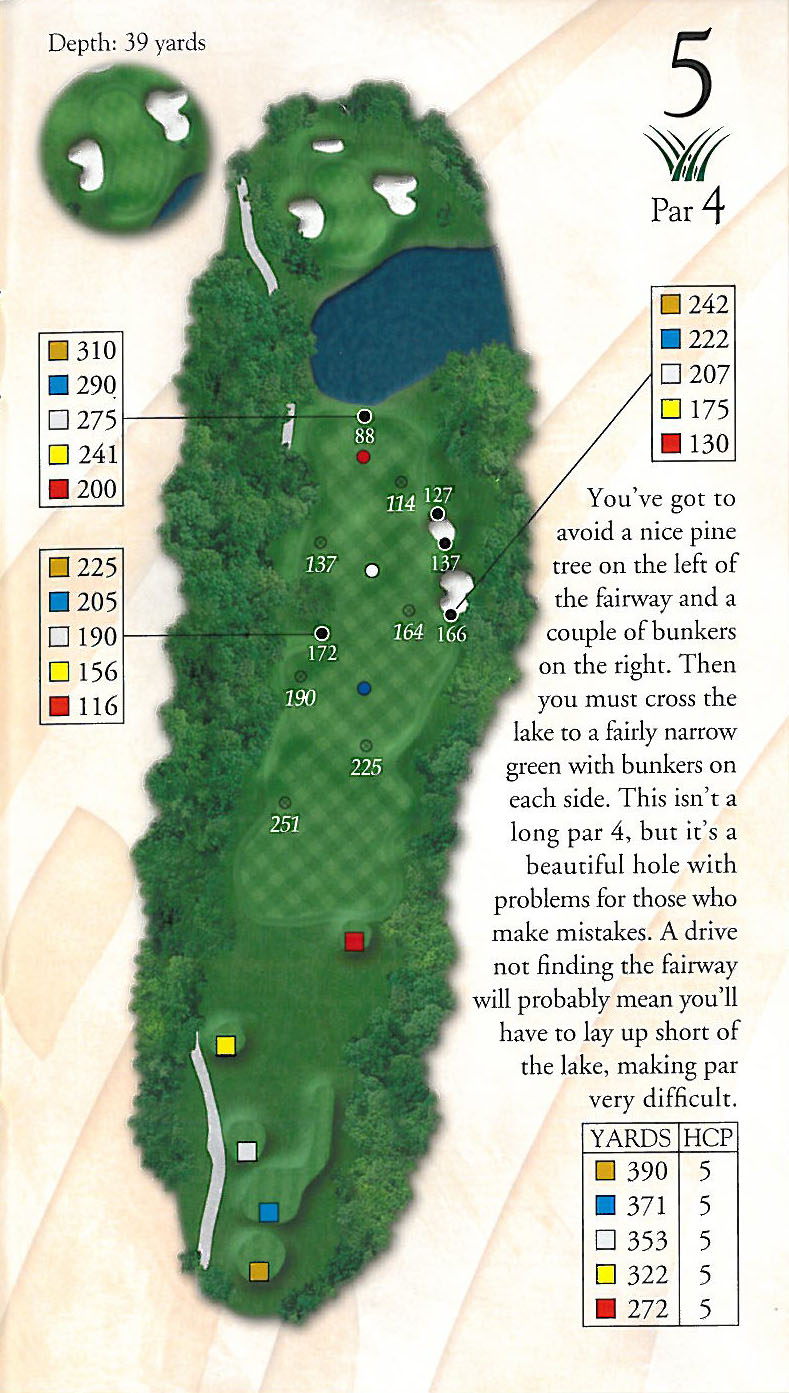 Hole 5 Yardage Book - Pawleys Plantation