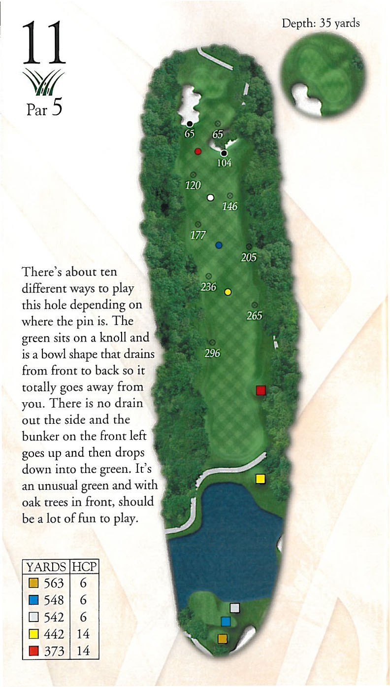 Hole 11 Yardage Book - Pawleys Plantation