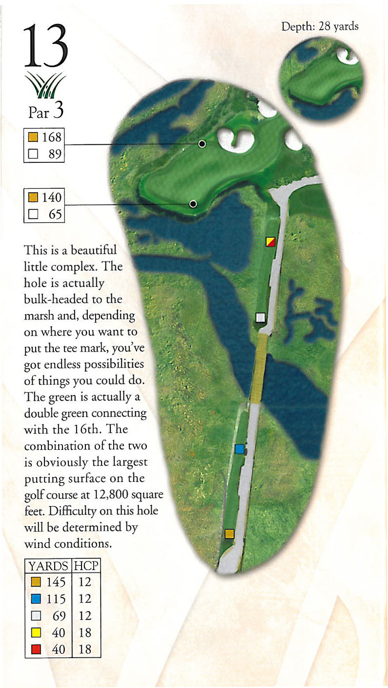 Hole 13 Yardage Book - Pawleys Plantation