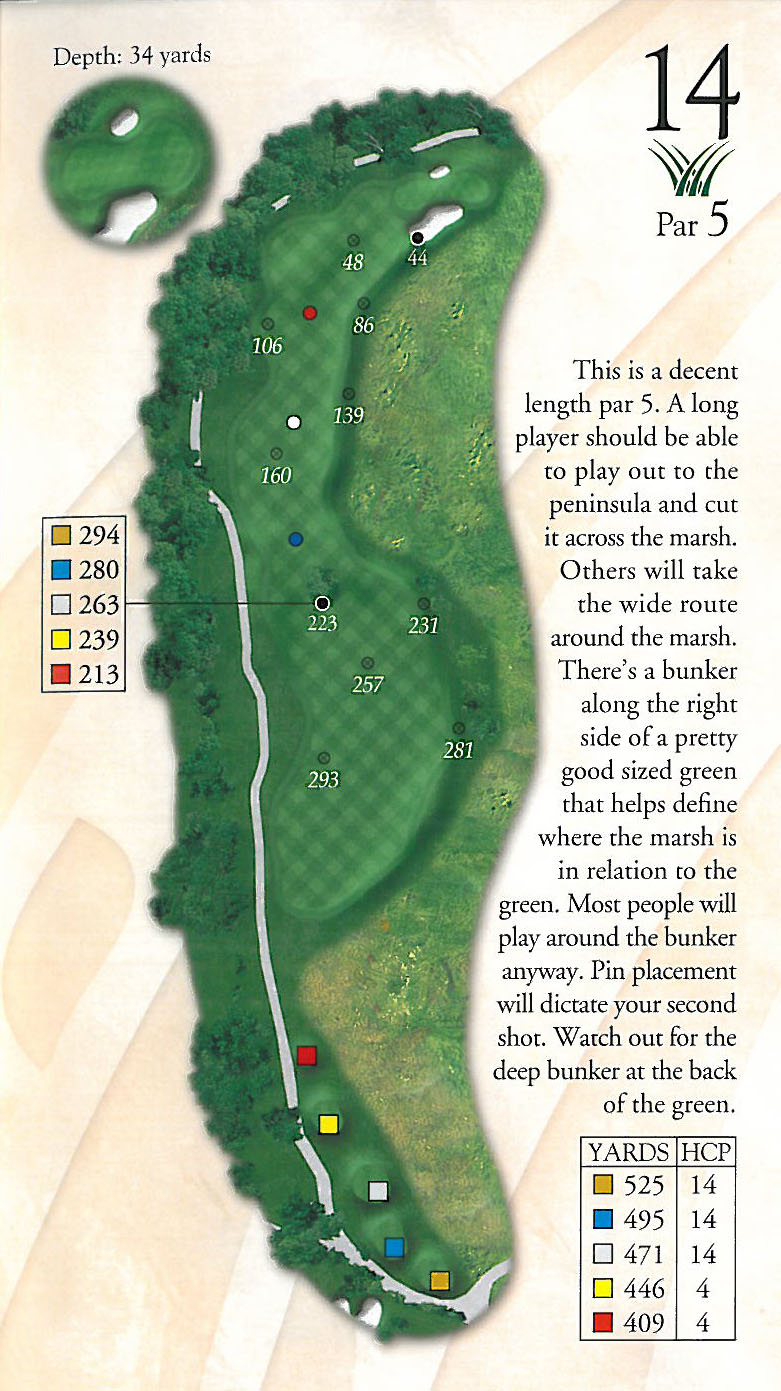 Hole 14 Yardage Book - Pawleys Plantation