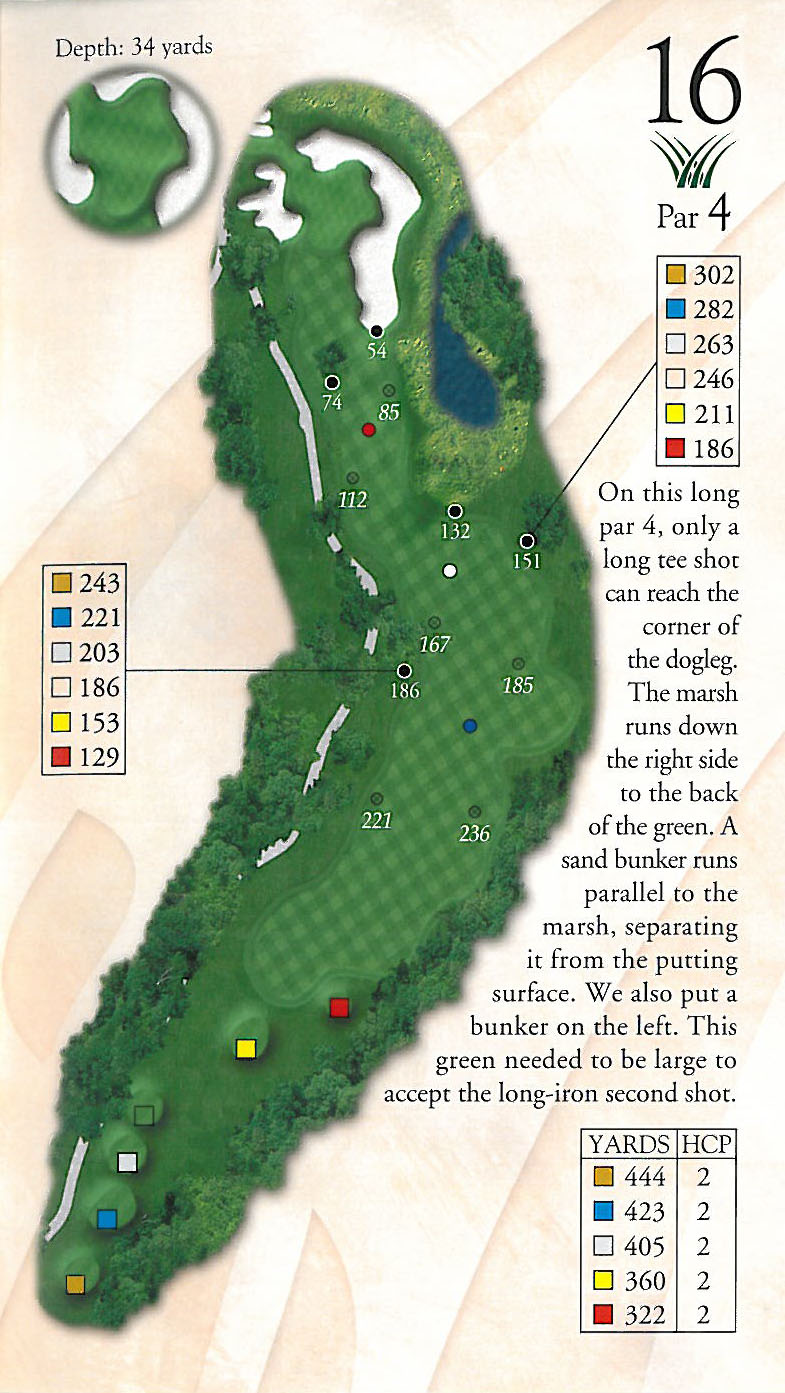 Hole 16 Yardage Book - Pawleys Plantation